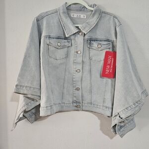 New Max Light Blue Denim Cape Jacket